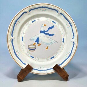 Newcor Stoneware Countryside Geese Single Dinner Plate 1980s Grandma Core 10.75"